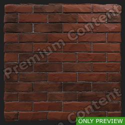 PBR substance material of wall bricks damaged created in substance designer for graphic designers and game developers